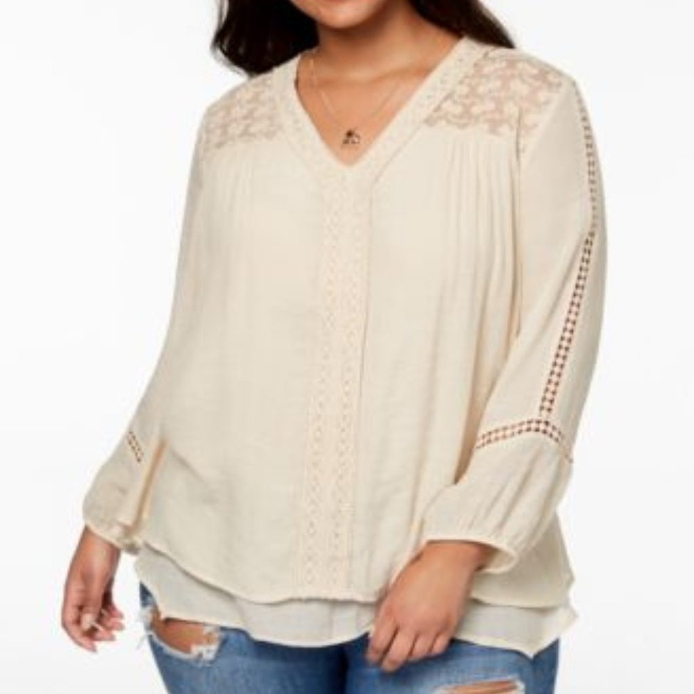 NWT Style & Co V Neck 3/4 Bishop HILO - 3X